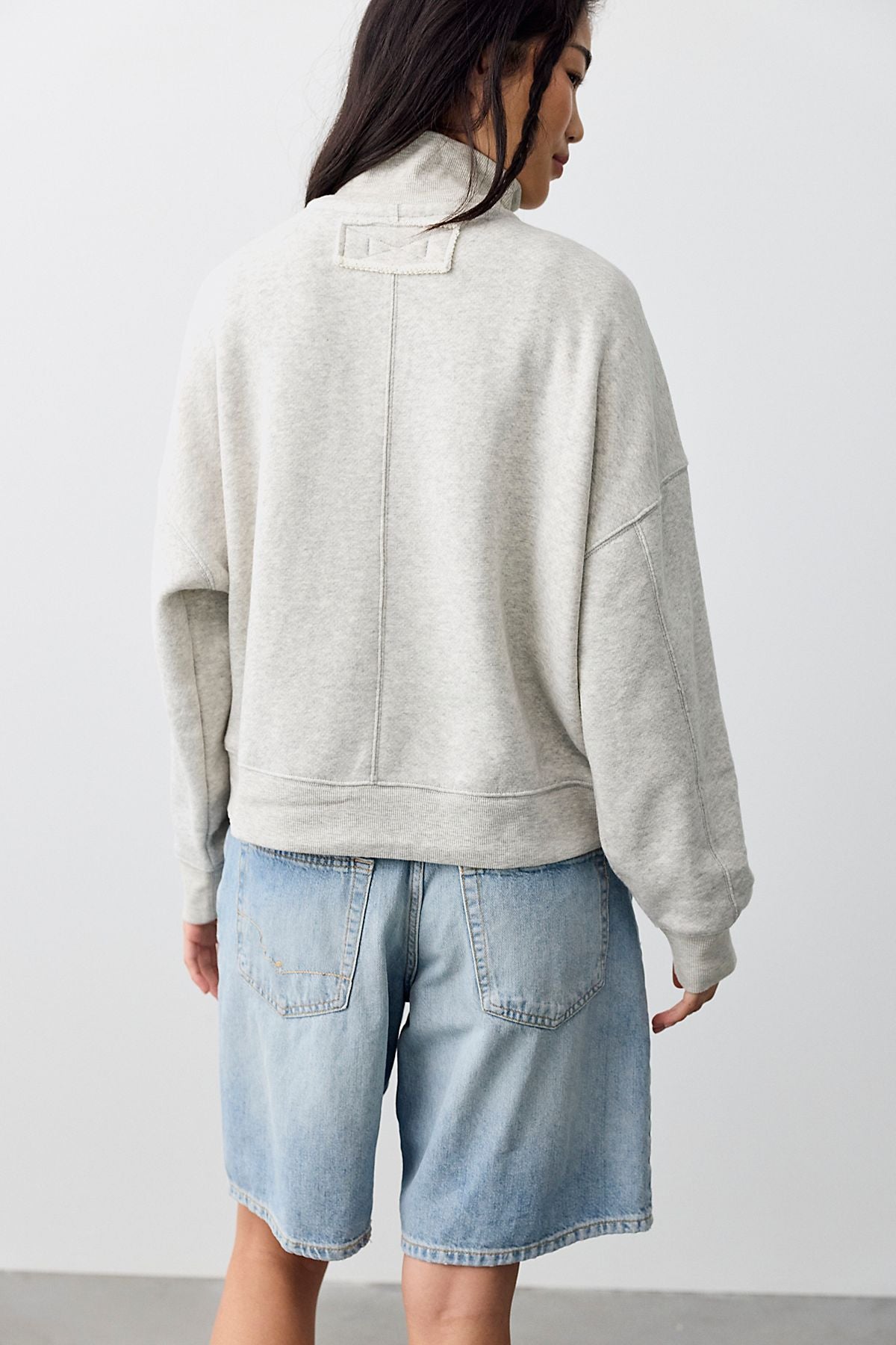 Free People Timeless Pullover - Heather Grey, back view
