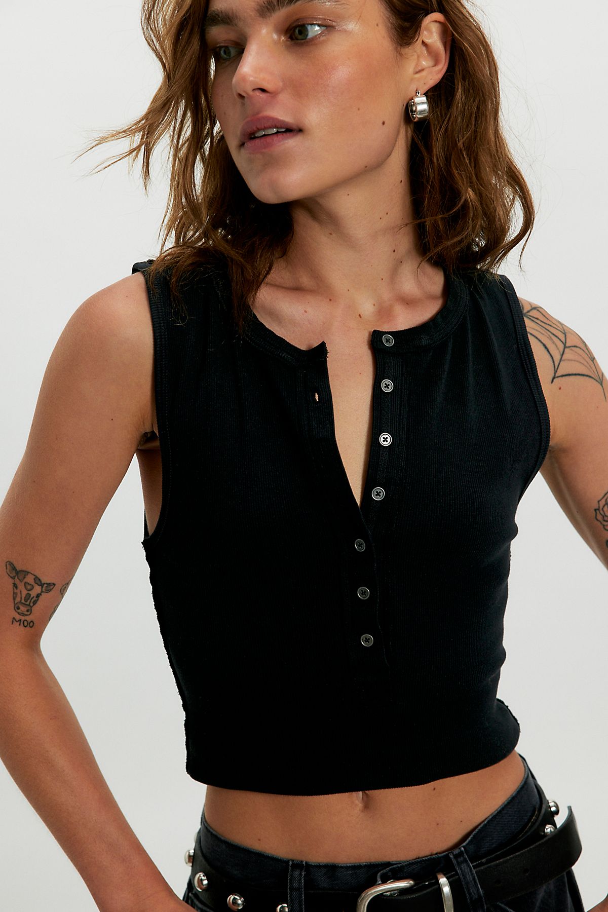 Free People Jamie Henley Tank - Black back view