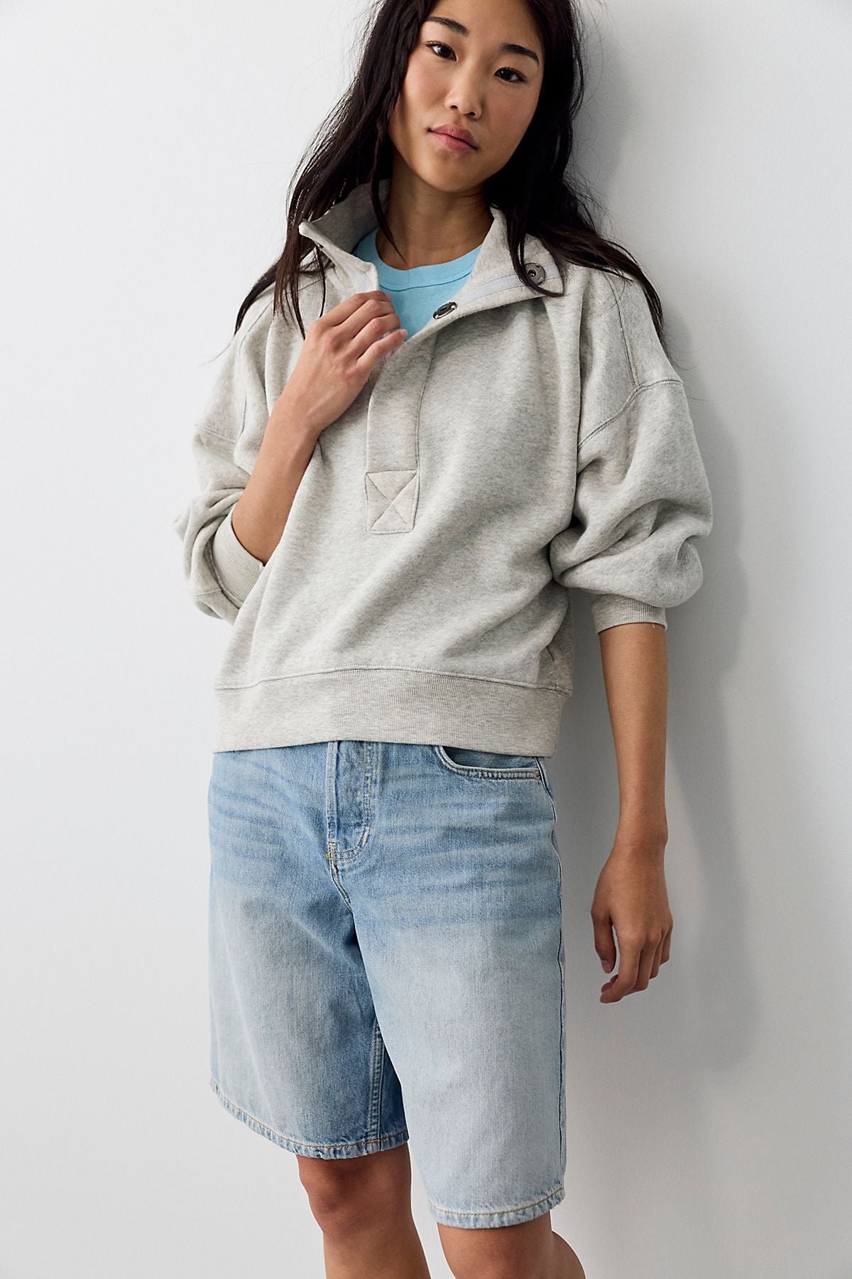 Free People Timeless Pullover - Heather Grey, front view