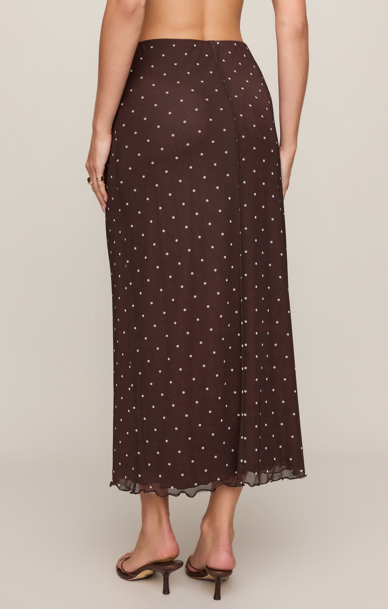 Z Supply Eda Polka Dot Midi Skirt - Chocolate