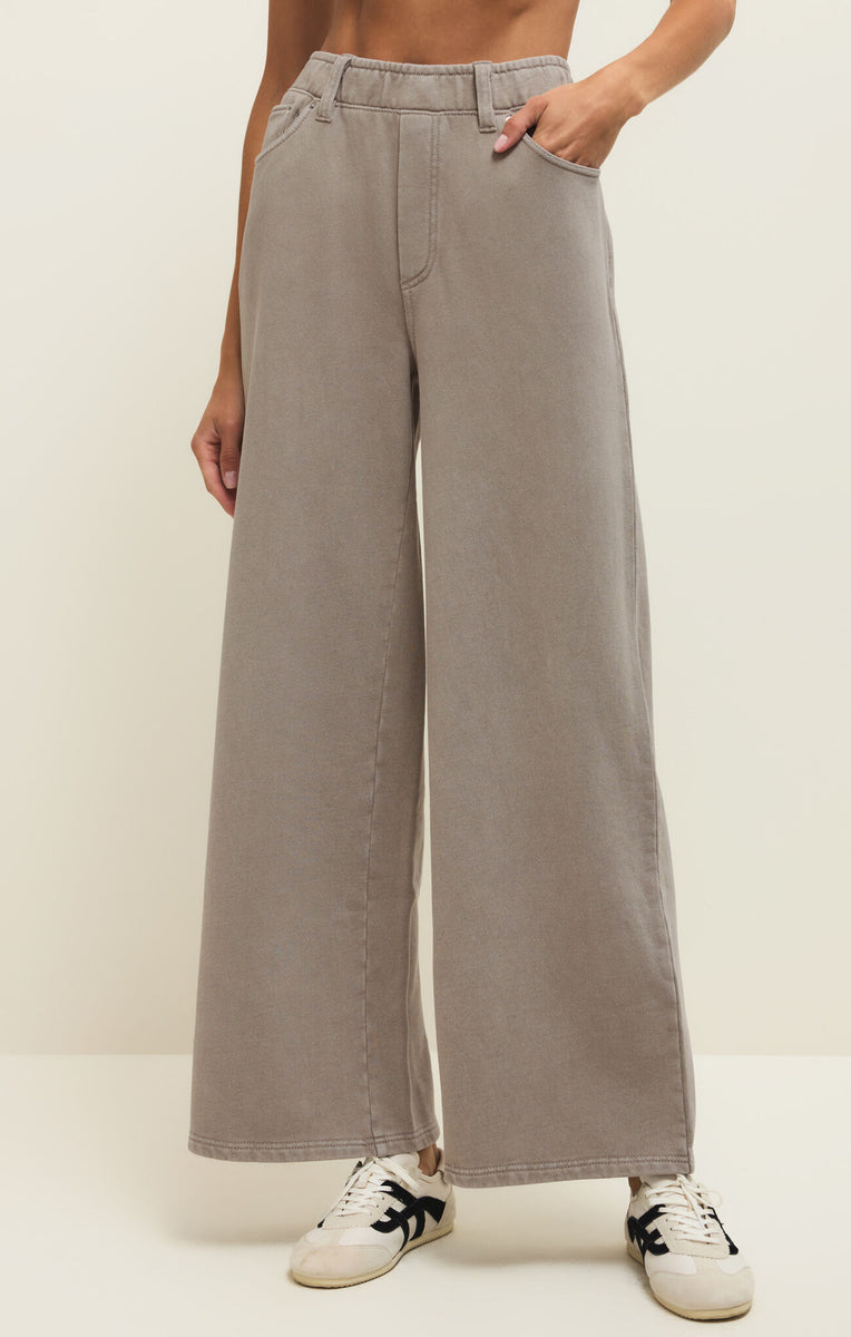 Z Supply Entourage Knit Pant Oyster front