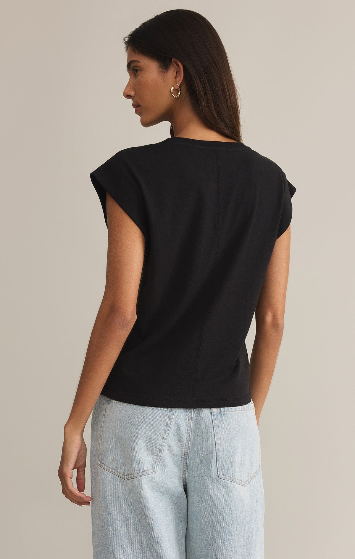Z Supply Camino Top in Black, back view