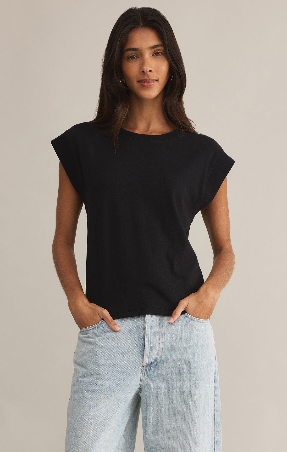 Z Supply Camino Top in Black, front view