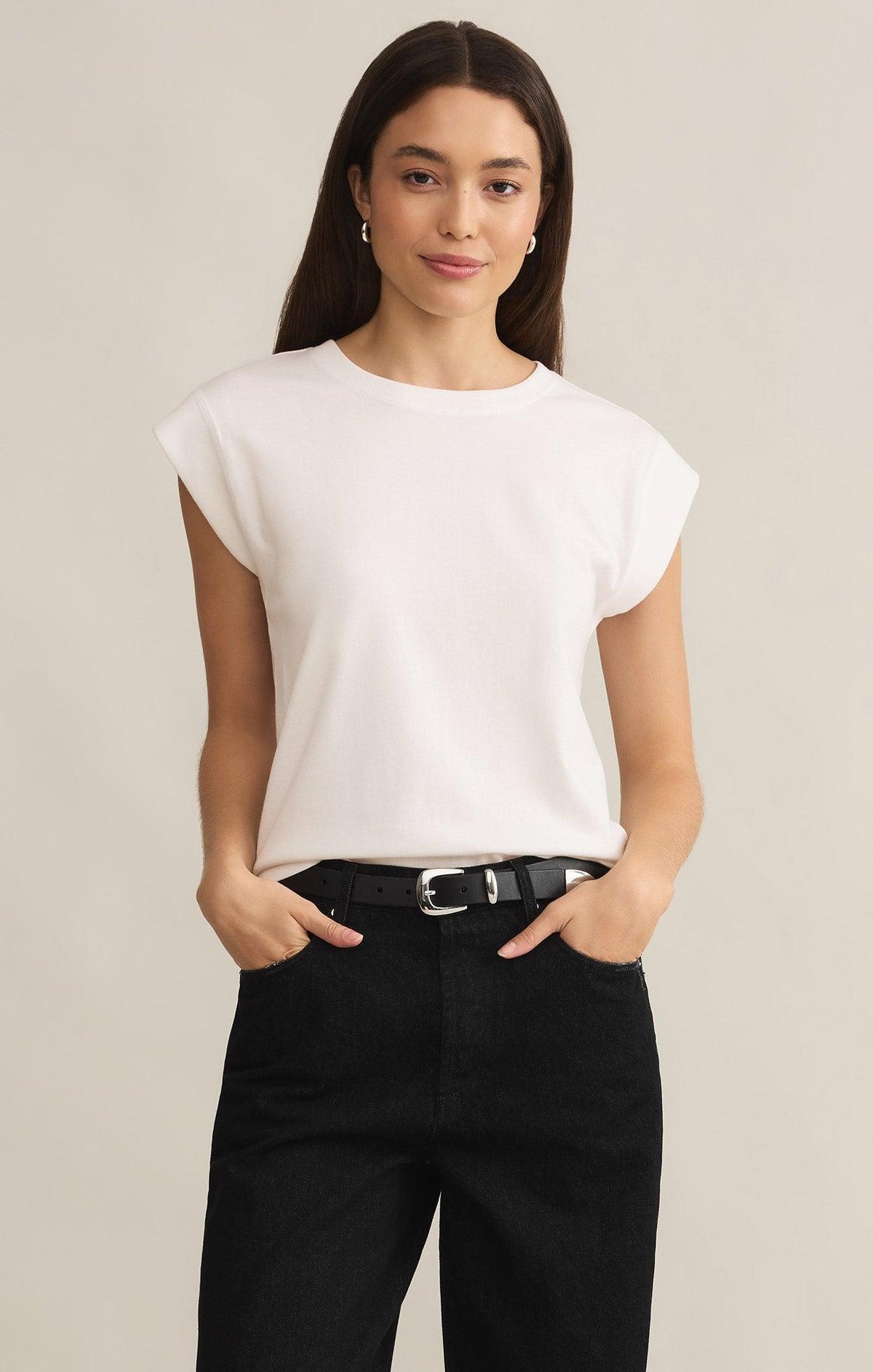 Z Supply Camino Top in White, front view
