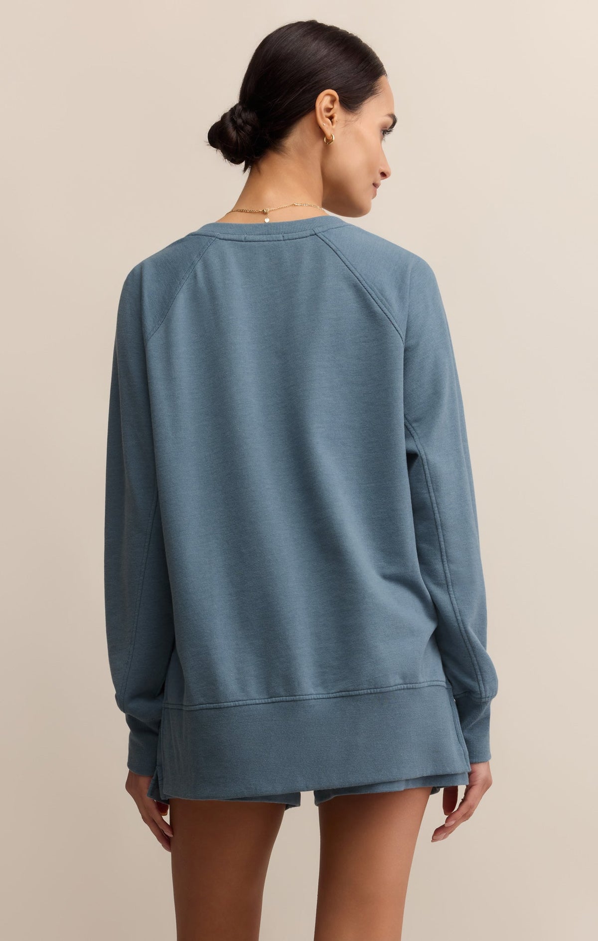 Z Supply Modern Weekender V Neck in Boathouse, back view