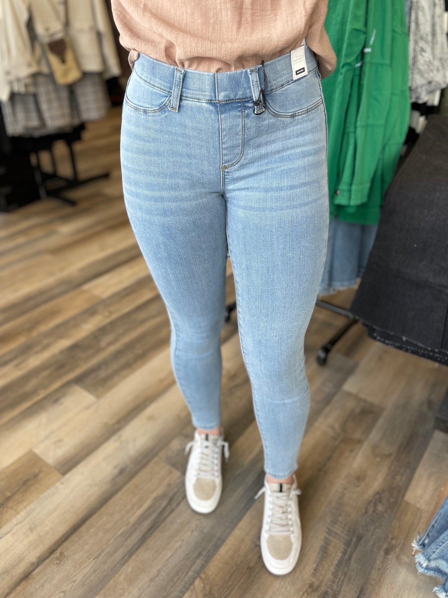 Mid Rise Pull On Jean